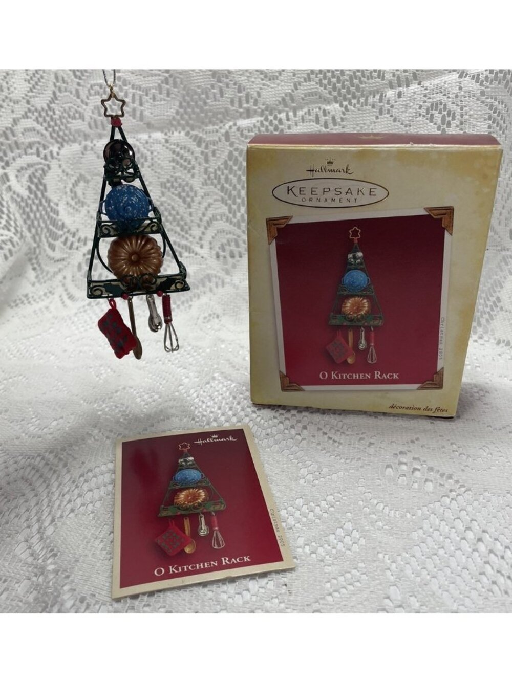 Hallmark 2005 "O Kitchen Rack" Kitchen Rack Tree Keepsake Ornament Christmas VTG